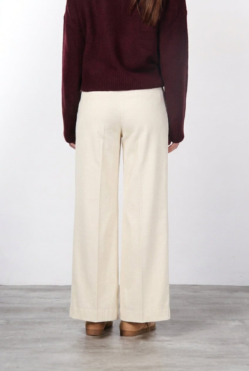 New York Palazzo Chinohose für Damen aus Bio-Baumwoll-Bull und Wolle mit wide leg