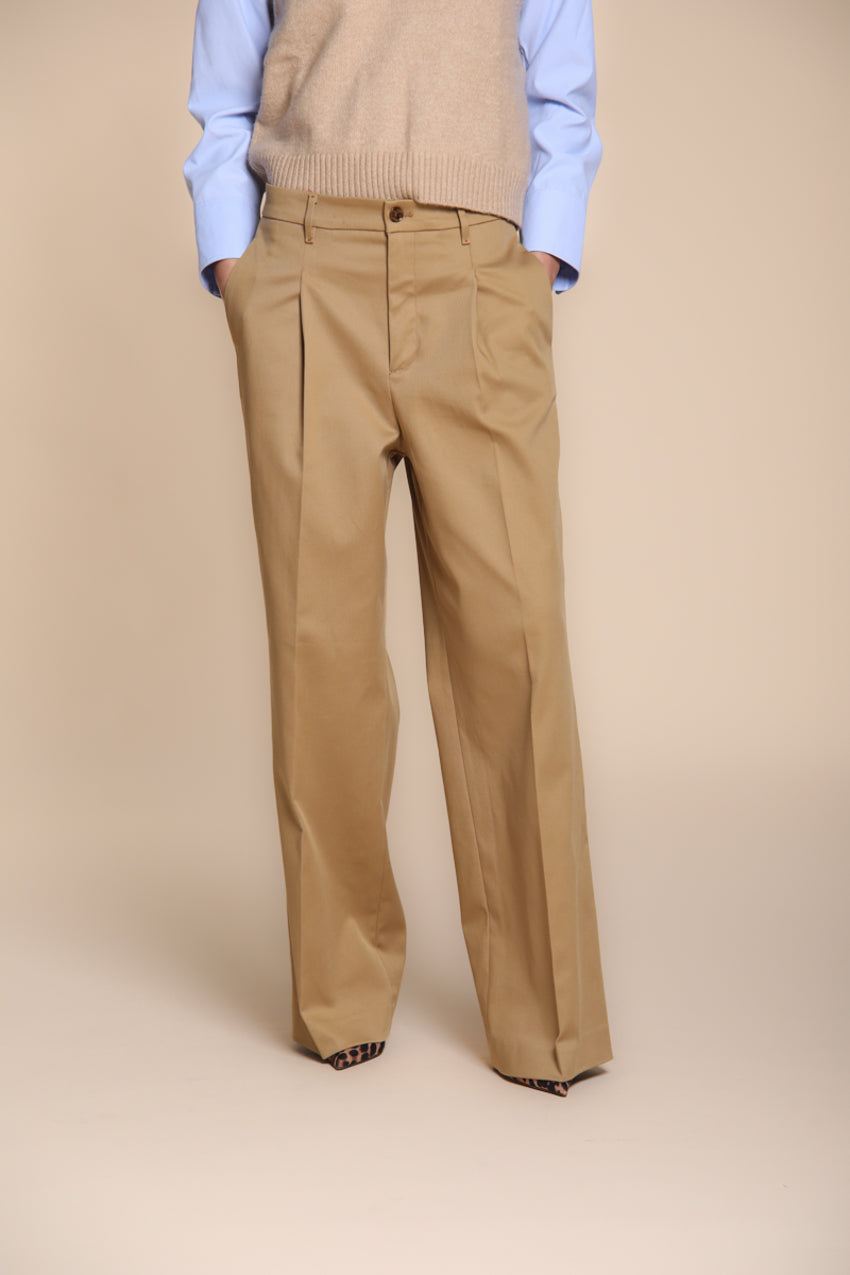 Foto 1 Ny Wide Pinces pantalone chino donna in gabardina wide leg fit