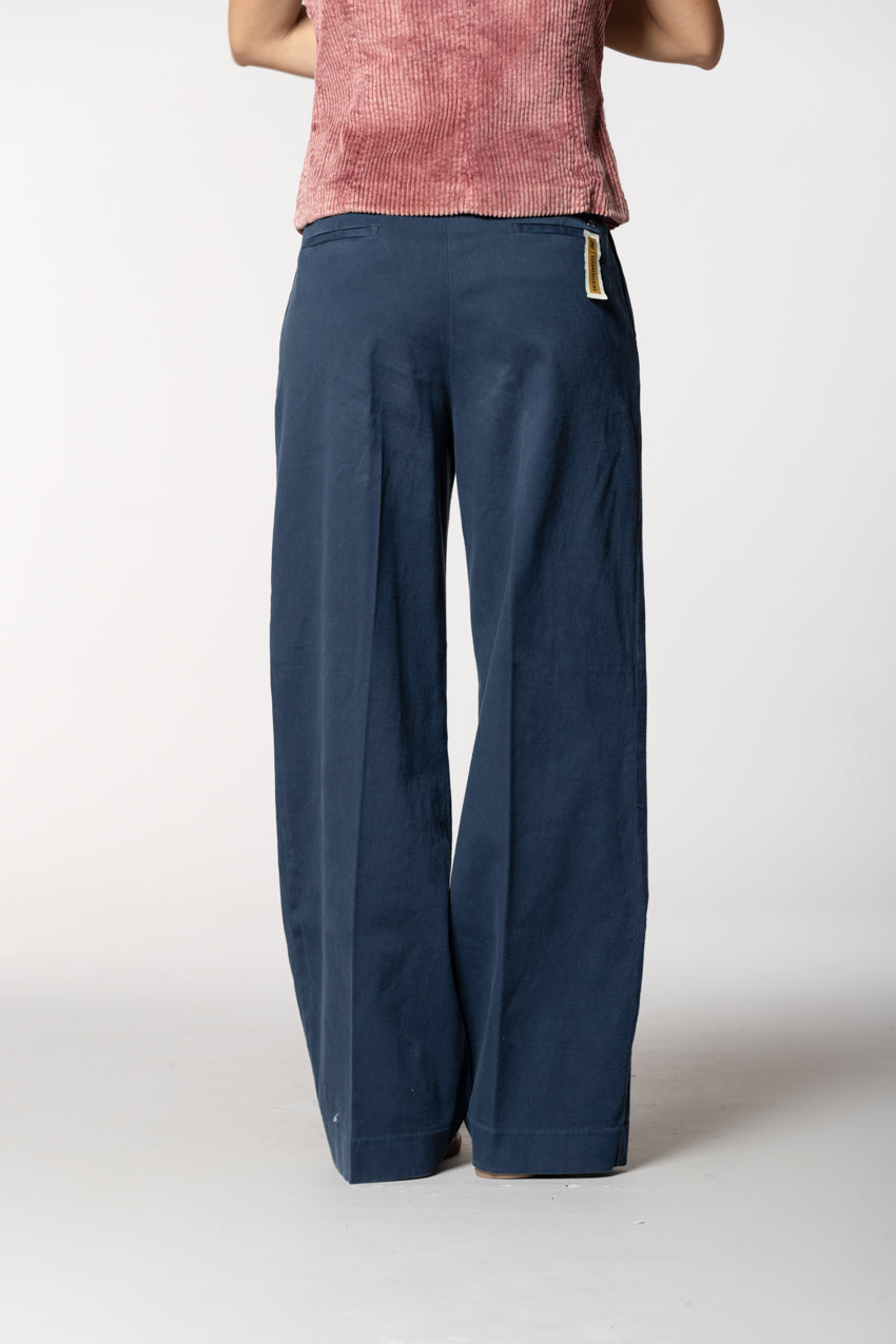 Ny Wide Pinces pantalon chino femme en coton et cachemire wide leg