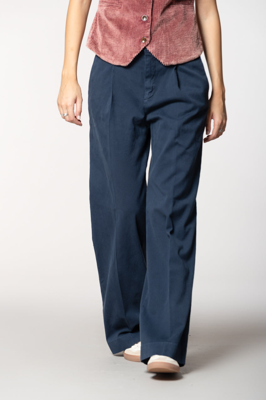 Ny Wide Pinces pantalon chino femme en coton et cachemire wide leg