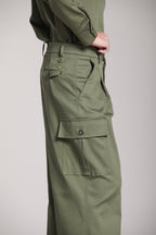 Foto 2 New York Wide Pinces cargo pantalone cargo donna in gabardina wide leg fit