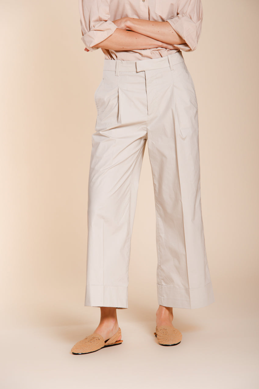 New York Wide pantalón chino mujer en tela de paracaídas wide leg