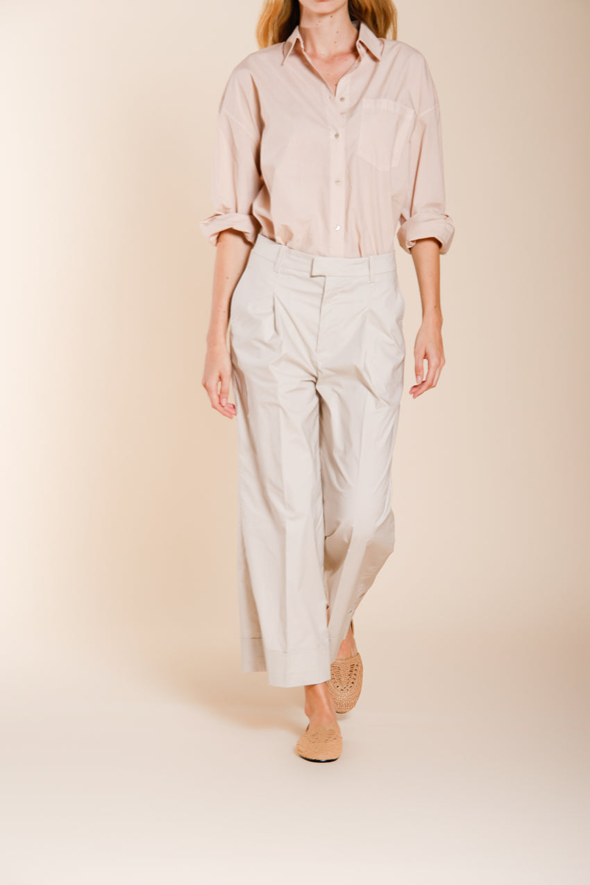 New York Wide pantalón chino mujer en tela de paracaídas wide leg