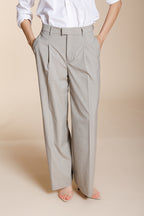 New York Wide Sartoriale pantalon chino femme en laine travel wide leg