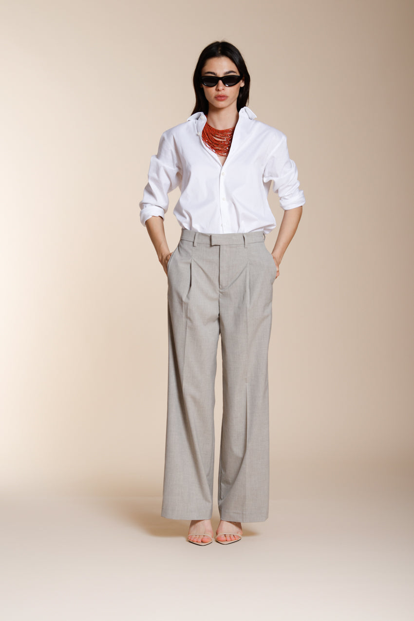 New York Wide Sartoriale pantalon chino femme en laine travel wide leg