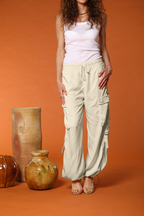 Francis pantalón cargo jogger mujer en algodón modal wide leg