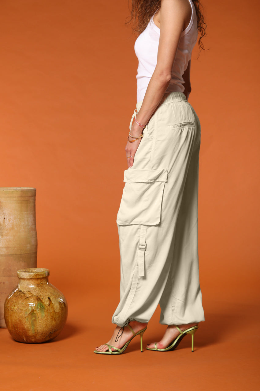 Francis pantalón cargo jogger mujer en algodón modal wide leg