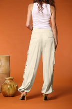 Francis pantalón cargo jogger mujer en algodón modal wide leg