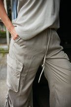 Francis pantalón cargo jogger mujer en algodón modal wide leg