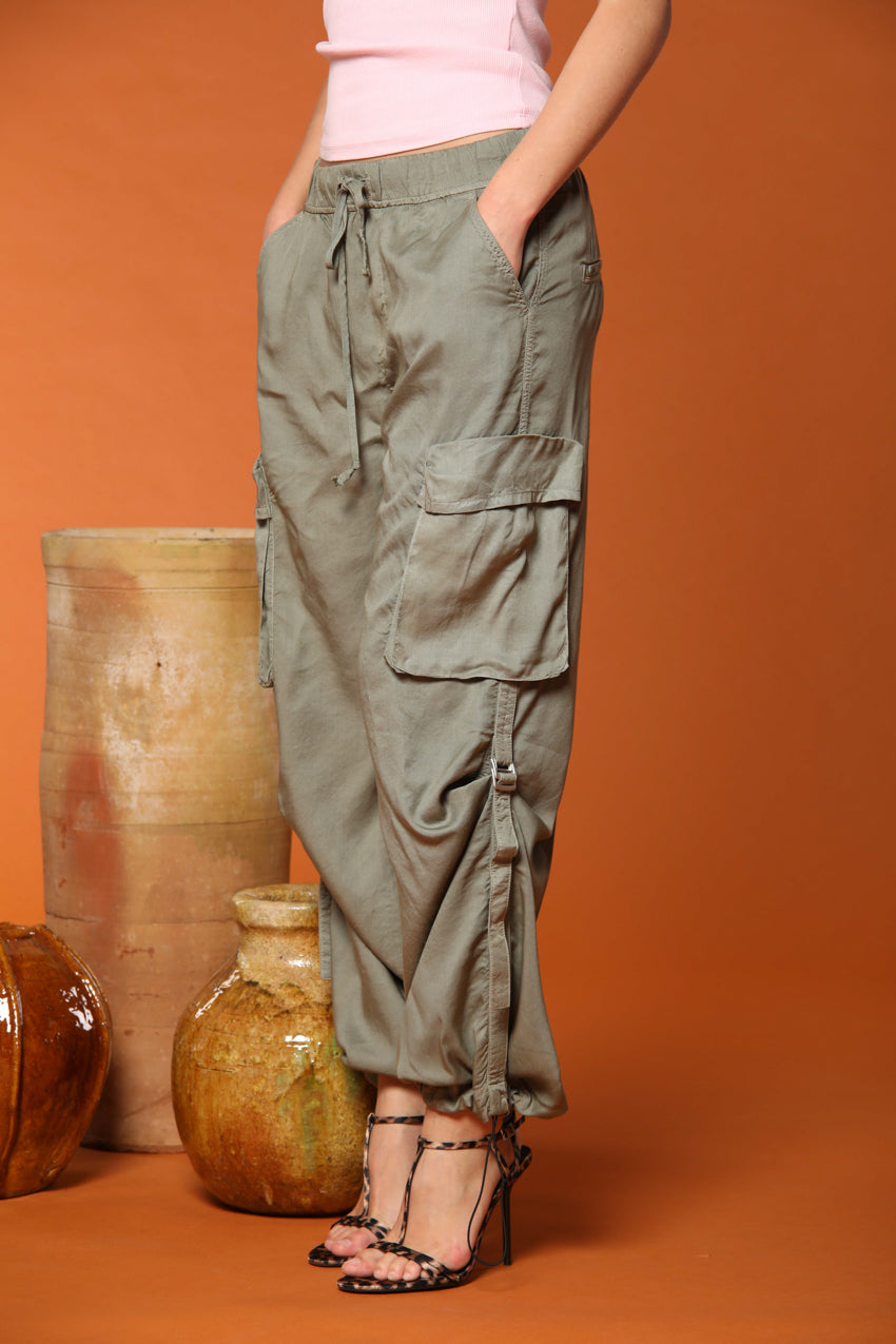 Francis pantalón cargo jogger mujer en algodón modal wide leg 