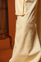 Francis pantalón cargo jogger mujer en sarga de algodón y lino wide leg 