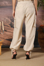 Francis pantalón cargo jogger mujer en popelina wide leg 