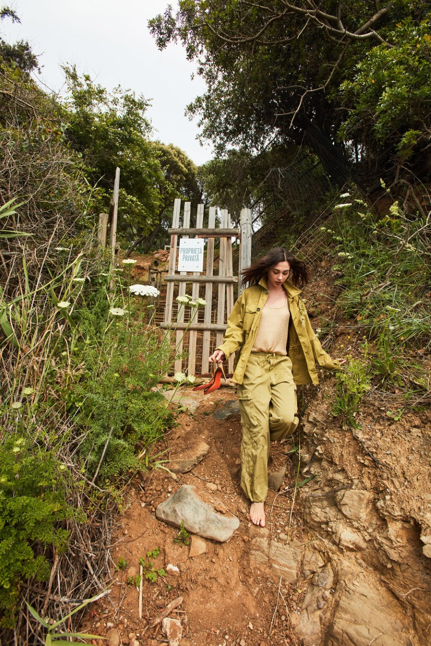 Francis Hose Cargo Damen aus Twill wide leg