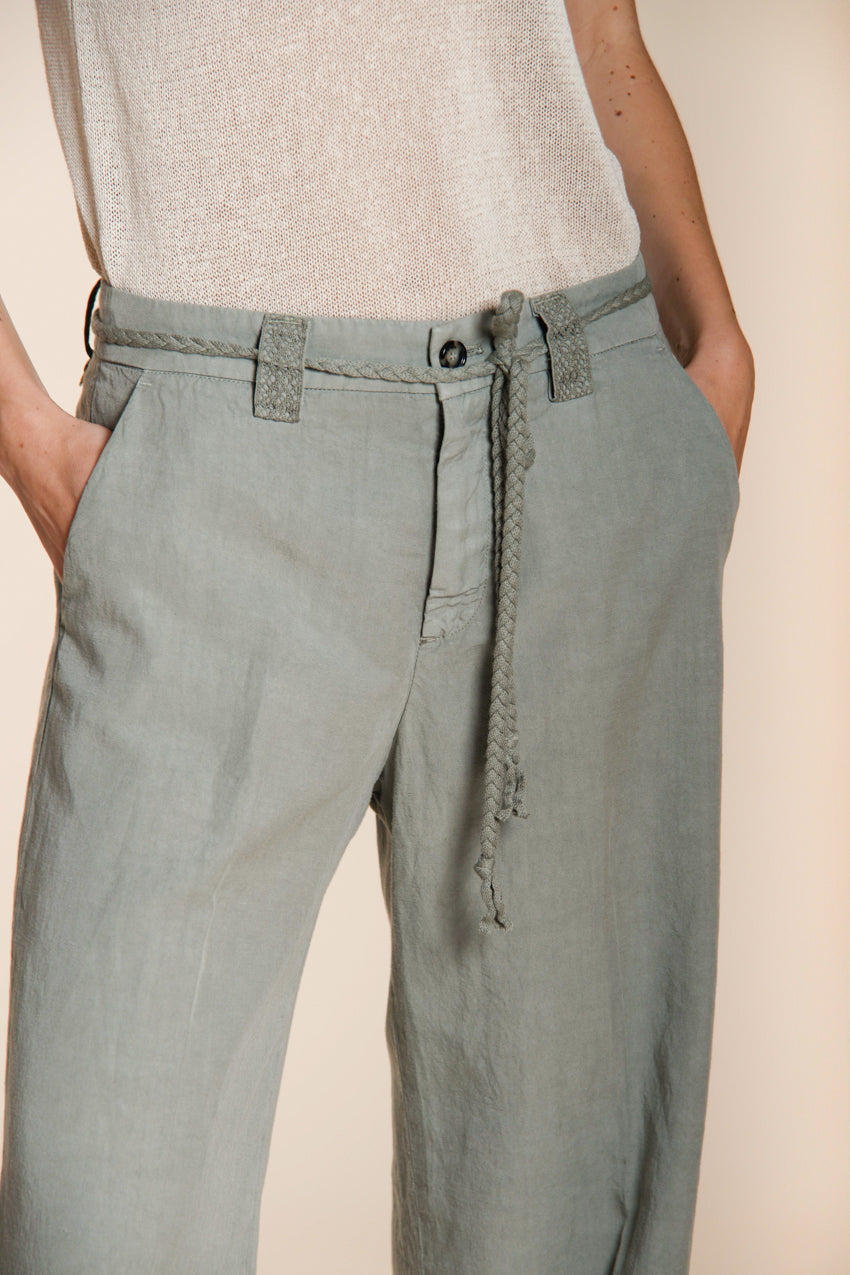New York Studio women's chino pants in cotton and linen twill straight fit