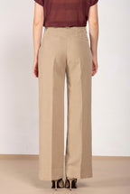 New York Studio Hose Chino Damen aus Twill aus Baumwolle und Leinen straight fit