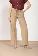 New York Studio Hose Chino Damen aus Twill aus Baumwolle und Leinen straight fit