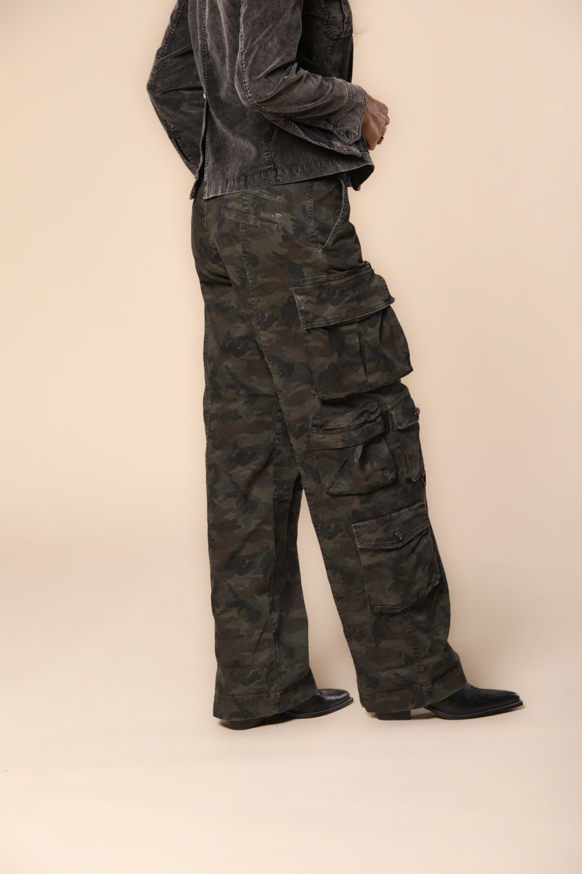 New Hunter Damen Cargo-hose aus satin mit Camouflage-muster straight Fit ①