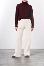 New York Studio pantalon chino femme en velours lisse straight fit