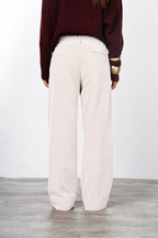 New York Studio pantalon chino femme en velours lisse straight fit