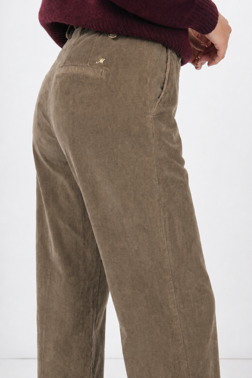 New York Studio pantalon chino femme en velours lisse straight fit