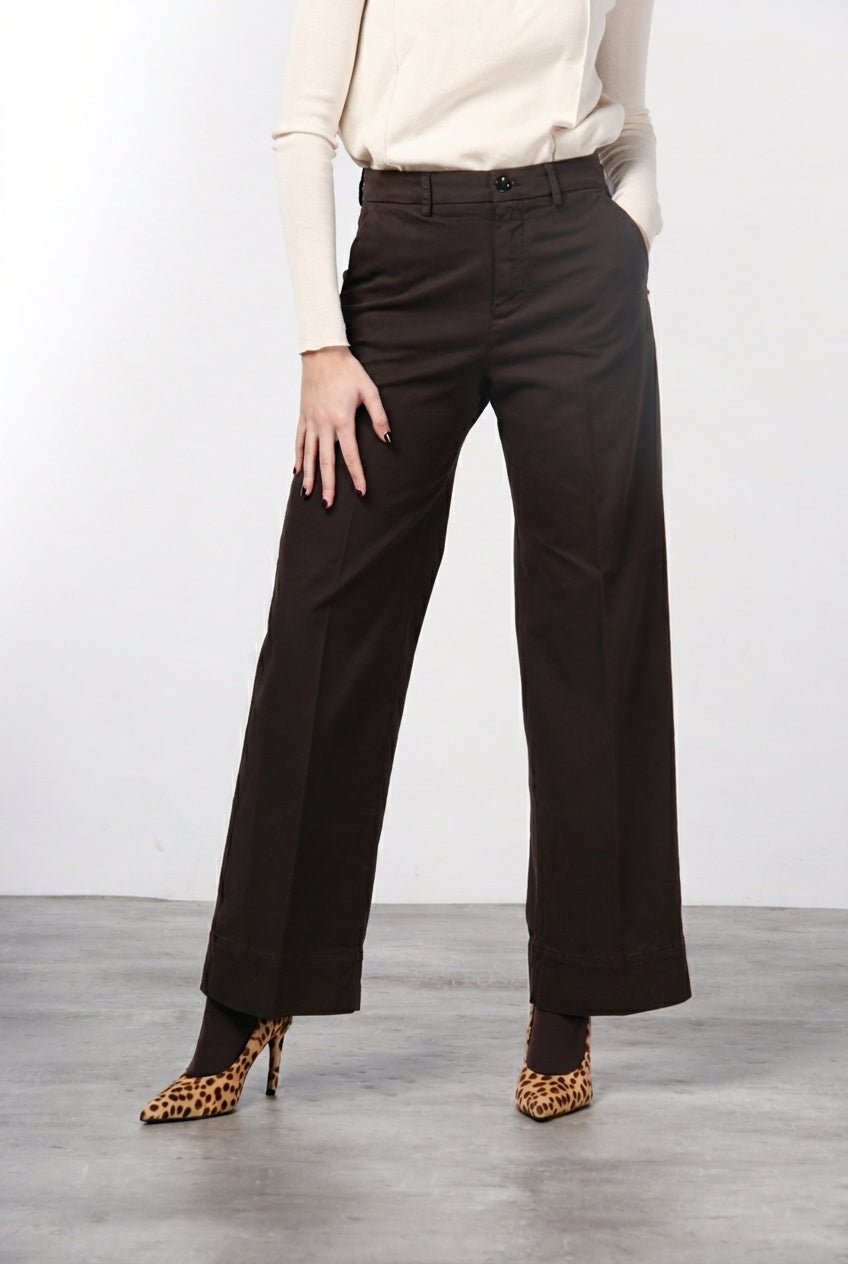 New York Studio Damen-Chinohose aus Satin, Straight Fit