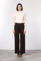 New York Studio pantalone chino donna in raso straight fit