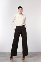 New York Studio Damen-Chinohose aus Satin, Straight Fit