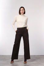 New York Studio pantalone chino donna in raso straight fit