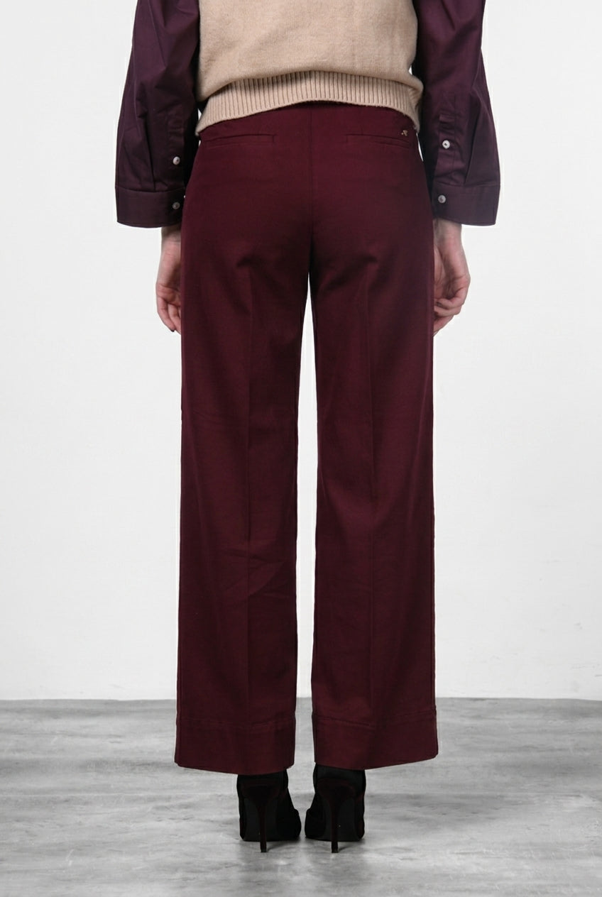 New York Studio pantalón chino de mujer en raso straight fit