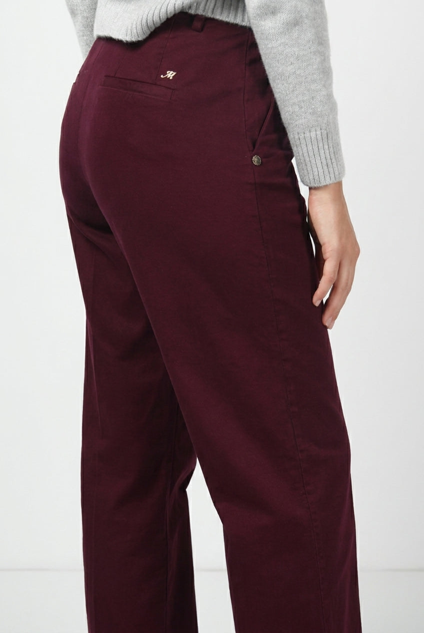 New York Studio pantalón chino de mujer en raso straight fit