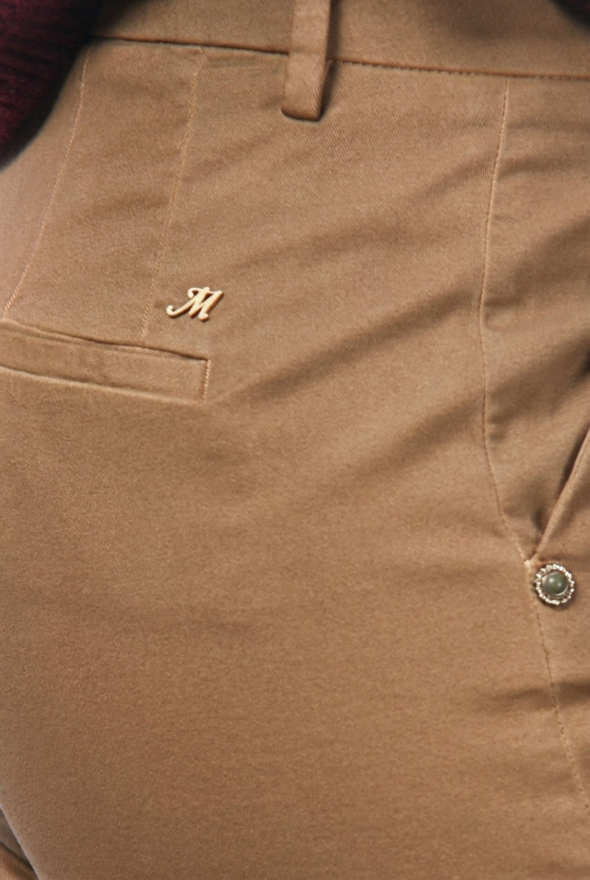 New York Studio pantalon chino femme en satin straight fit