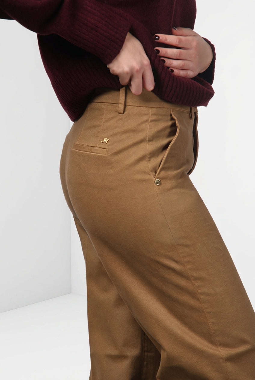 New York Studio pantalone chino donna in raso straight fit