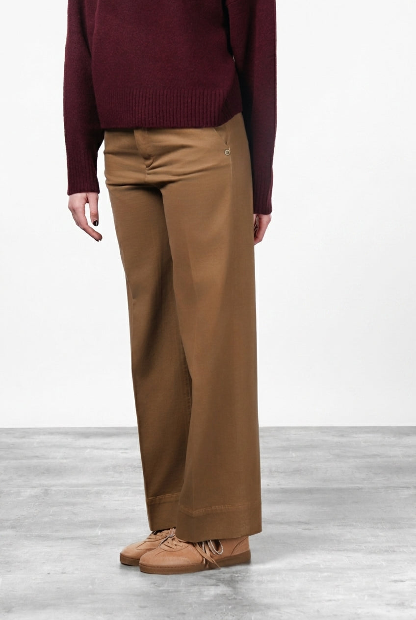 New York Studio pantalon chino femme en satin straight fit