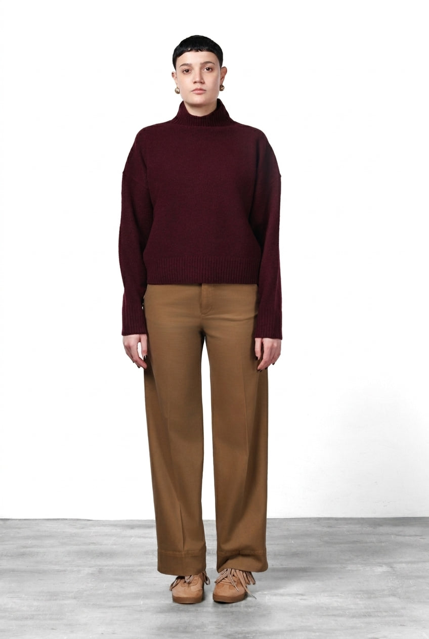 New York Studio pantalon chino femme en satin straight fit