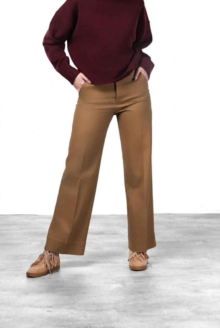 New York Studio pantalon chino femme en satin straight fit