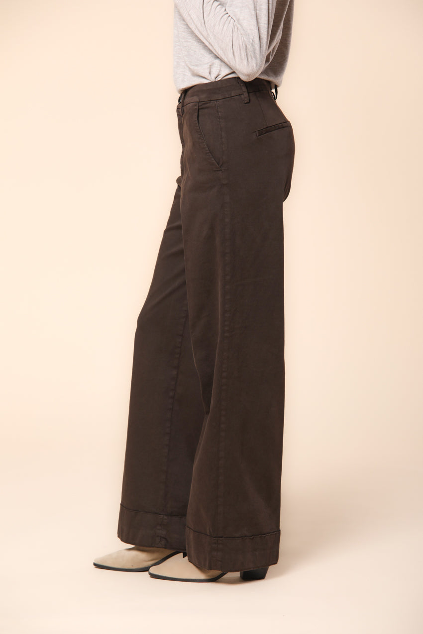 New York Studio pantalone chino donna in raso relaxed fit