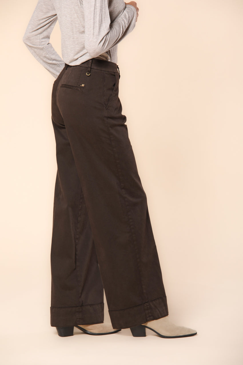 New York Studio pantalón chino mujer en satén ajuste relaxed