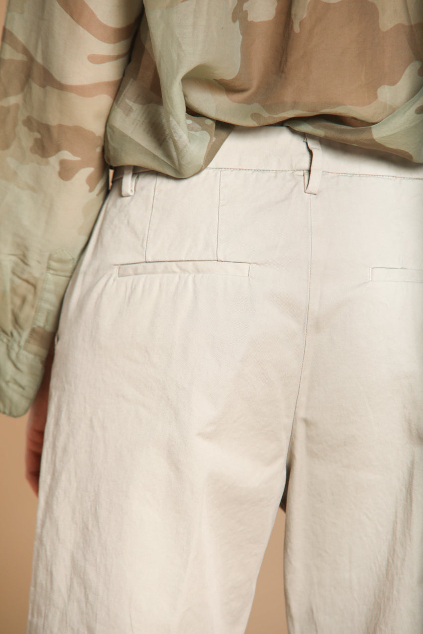 New York Studio pantalón chino mujer en sarga de algodón wide leg