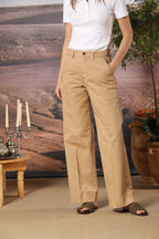 New York Studio women's Chino Pants in cotton twill wide leg