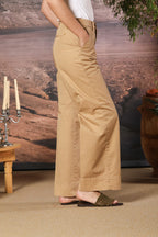 New York Studio women's Chino Pants in cotton twill wide leg