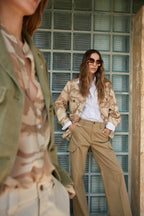 New York Studio Damen Cargo Hose aus Baumwolltwill Wide Leg