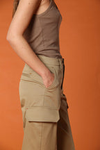 New York Studio Damen Cargo Hose aus Baumwolltwill Wide Leg