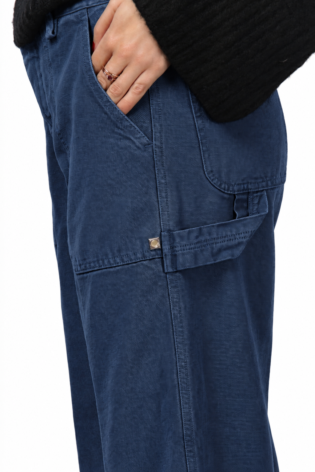 Dallas Wide pantalon chino femme en canvas straight fit