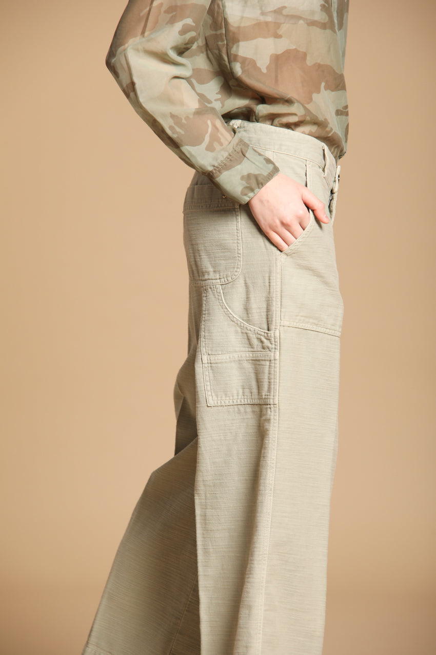 Dallas Wide pantalón cargo mujer en saten Wide Leg