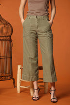 Dallas Wide pantalón cargo mujer en algodón flameado Wide Leg