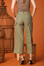 Dallas Wide pantalón cargo mujer en algodón flameado Wide Leg