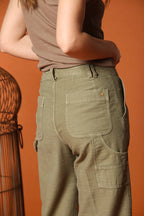 Dallas Wide pantalón cargo mujer en algodón flameado Wide Leg