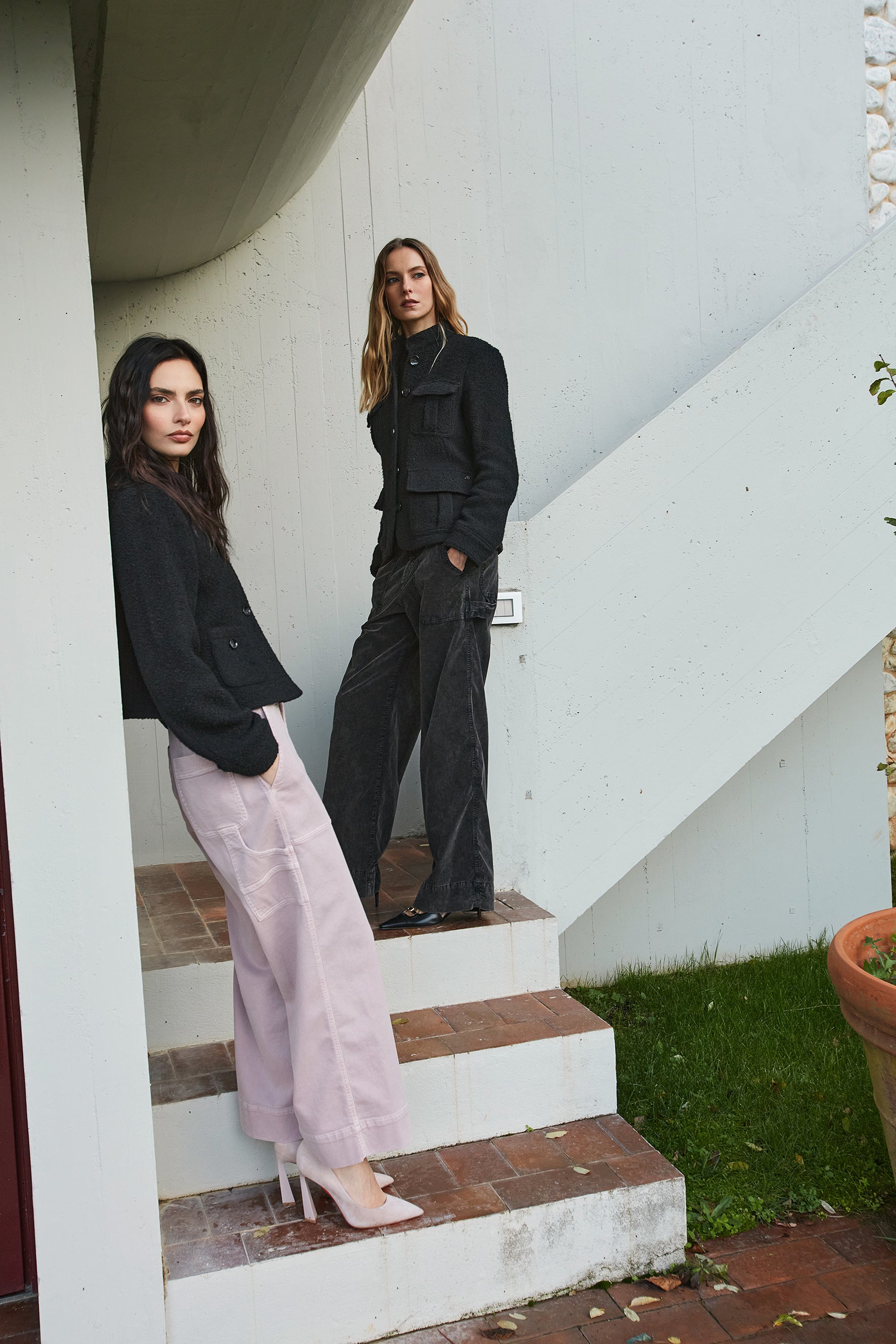 Dallas Wide pantalón cargo mujer en gabardina wide leg