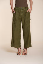 Dallas Wide pantalon cargo femme en coton flammé straight fit