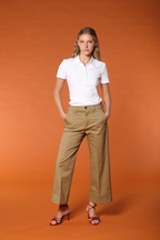 New York Studio Cropped Damen Chino Hose aus Baumwoll-Twill wide leg